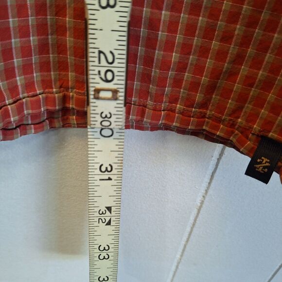 IZOD Shirt‎ Mens  2XL Short Sleeve Button Down Rust Plaid - Picture 7 of 10